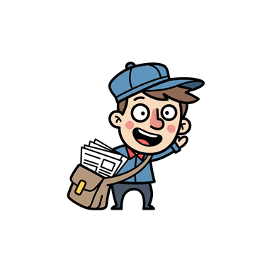 Paperboy delivering news